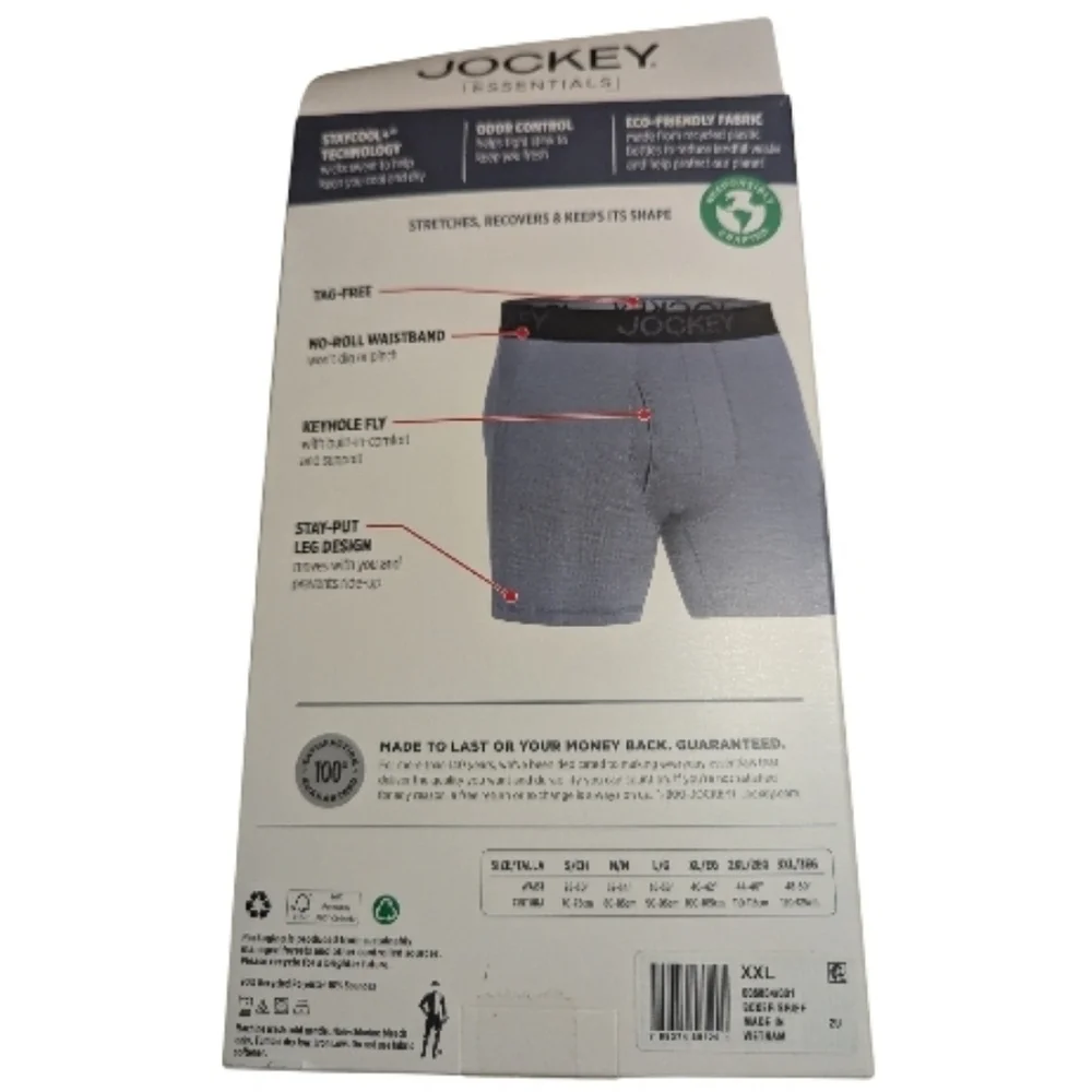Jockey Boxer Briefs Set Of 3 sz XXL Black Microfiber Stretch